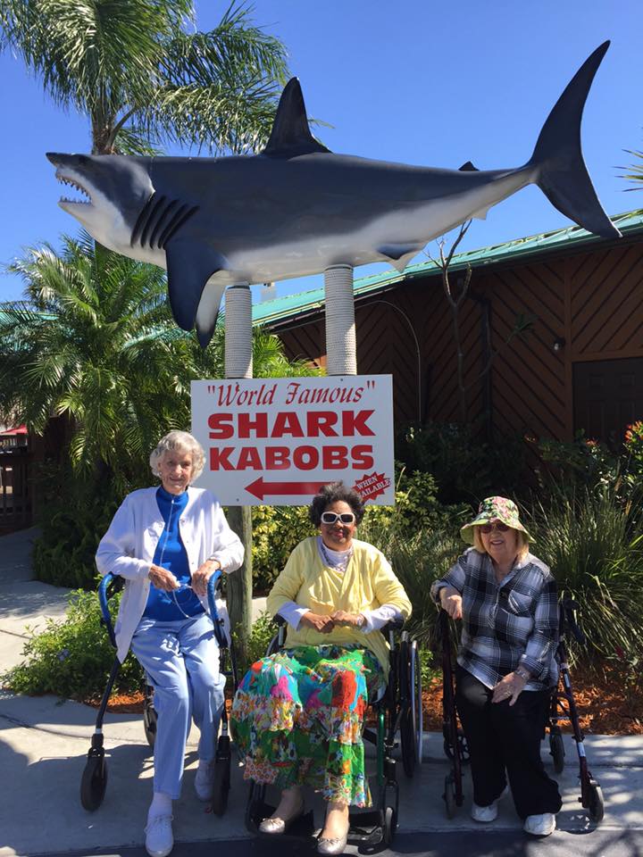 Residents on a trip to a restaurant