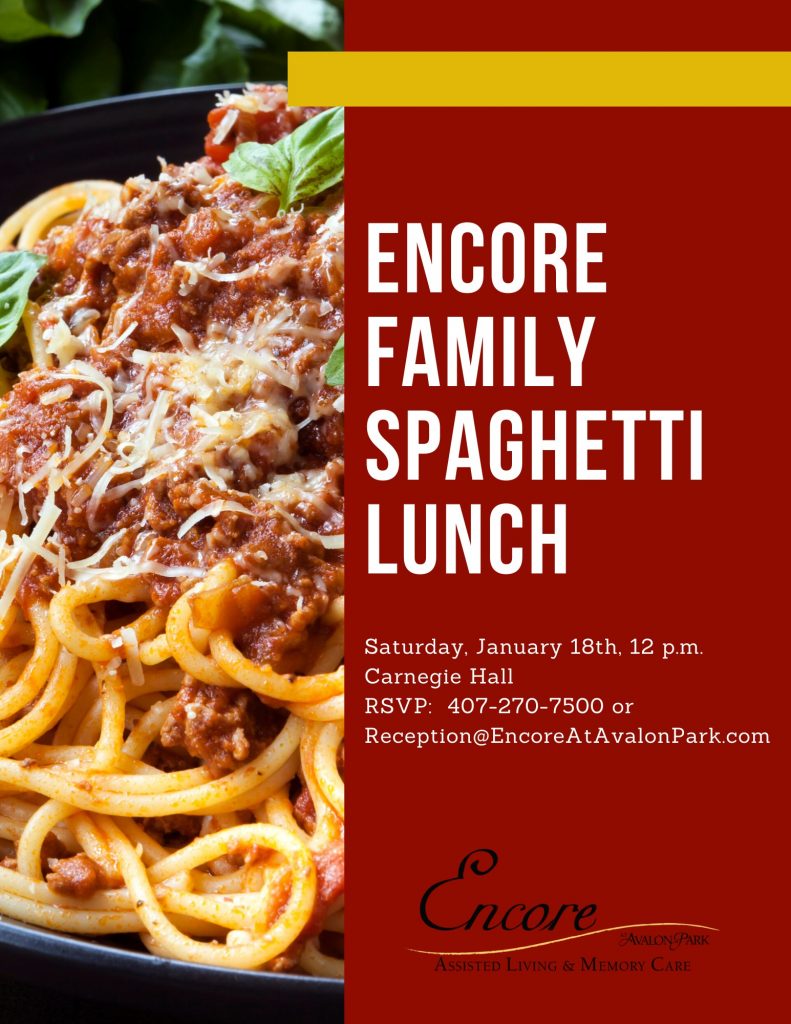 Encore at Avalon Park spaghetti lunch